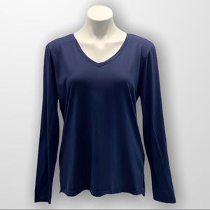 GOODTHREADS V Neck Long Sleeve Tee Size Large